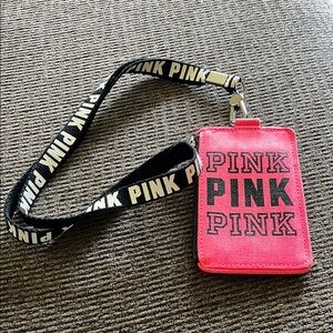 PINK Victoria's Secret Key & Card Holder Lanyard